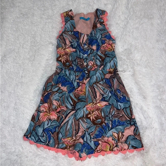Tori Richard Express Yourself Rebekah Romper size Small Floral Preppy Print - Picture 3 of 7